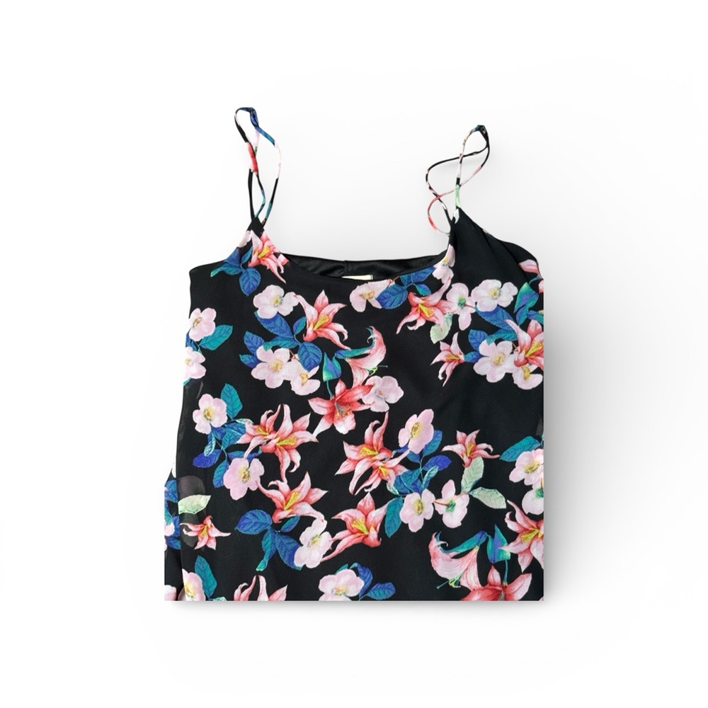 Show Me Your MuMu Black Floral Lined Mini Slip Dress Size Medium - Picture 5 of 10
